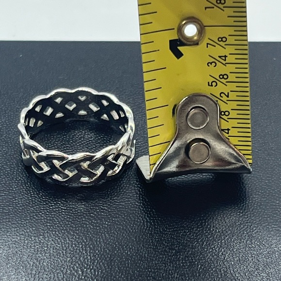 Celtic Knot braided sterling silver band ring Irish vintage size 8 - Picture 10 of 12